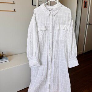 Size 22 Asos Long White Maxi Button Up Dress